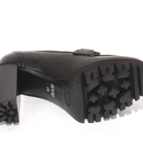 Luca Grossi 915 Italian Black Leather Platform Heel Shoes Loafers Pumps - Picture 8 of 8